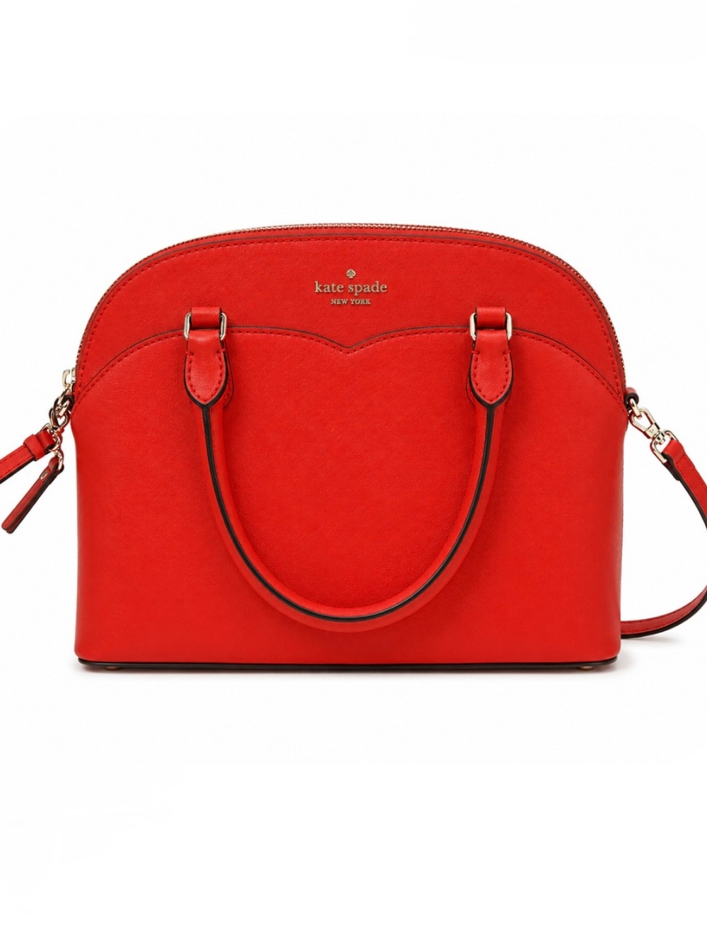 Kate Spade Orange Saffiano Leather Dome Crossbody Bag